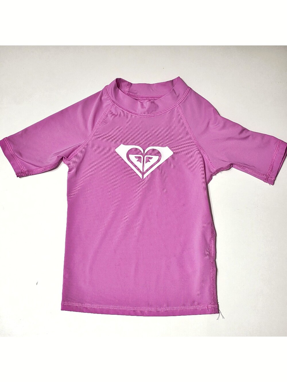 Roxy Toddler Girls' Pink Short-Sleeve Rashguard with White Logo Us3
